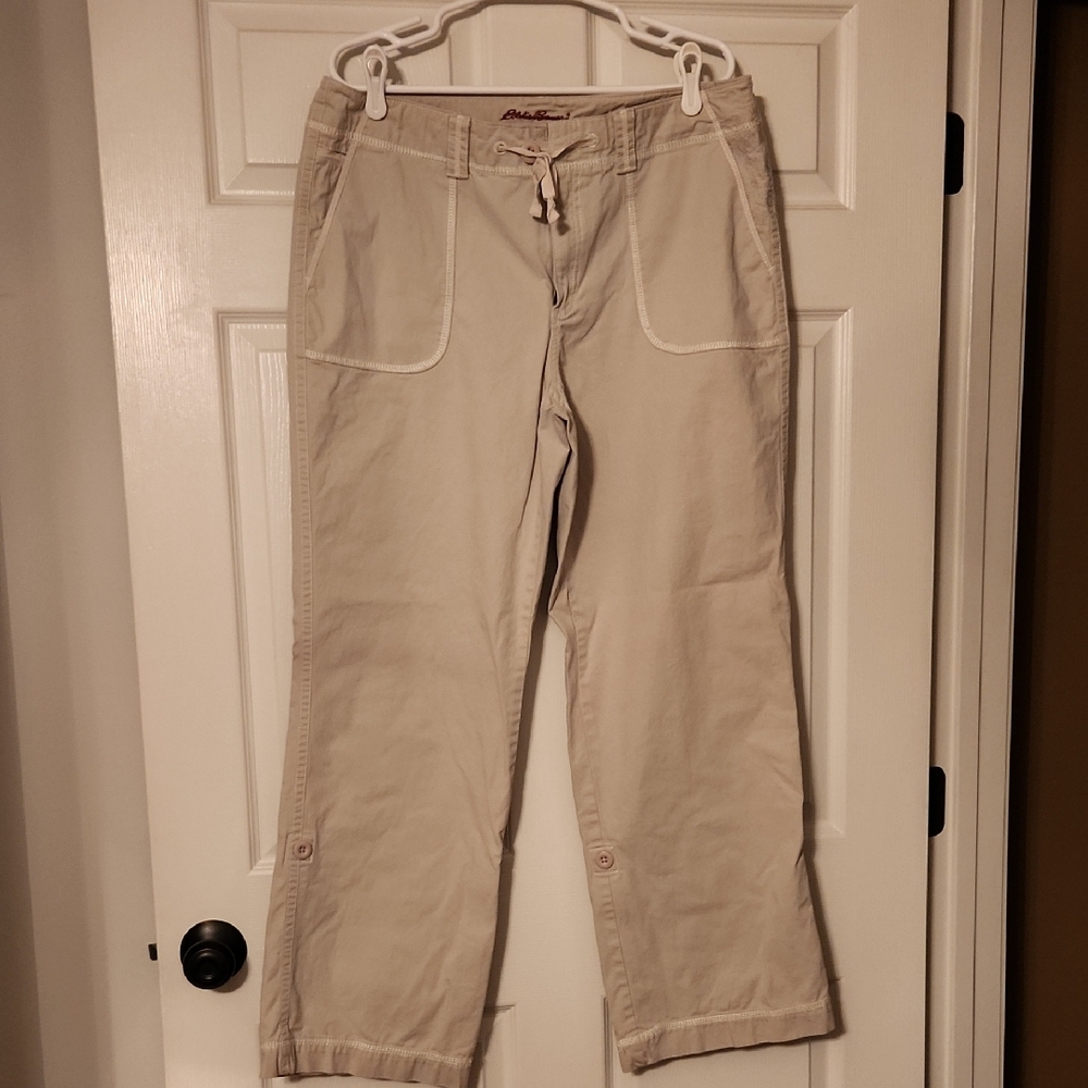 Eddie Bauer Tan Hiking Pants Relaxed Fit Cotton Blend